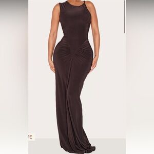 PrettyLittleThing Brown Maxi Dress